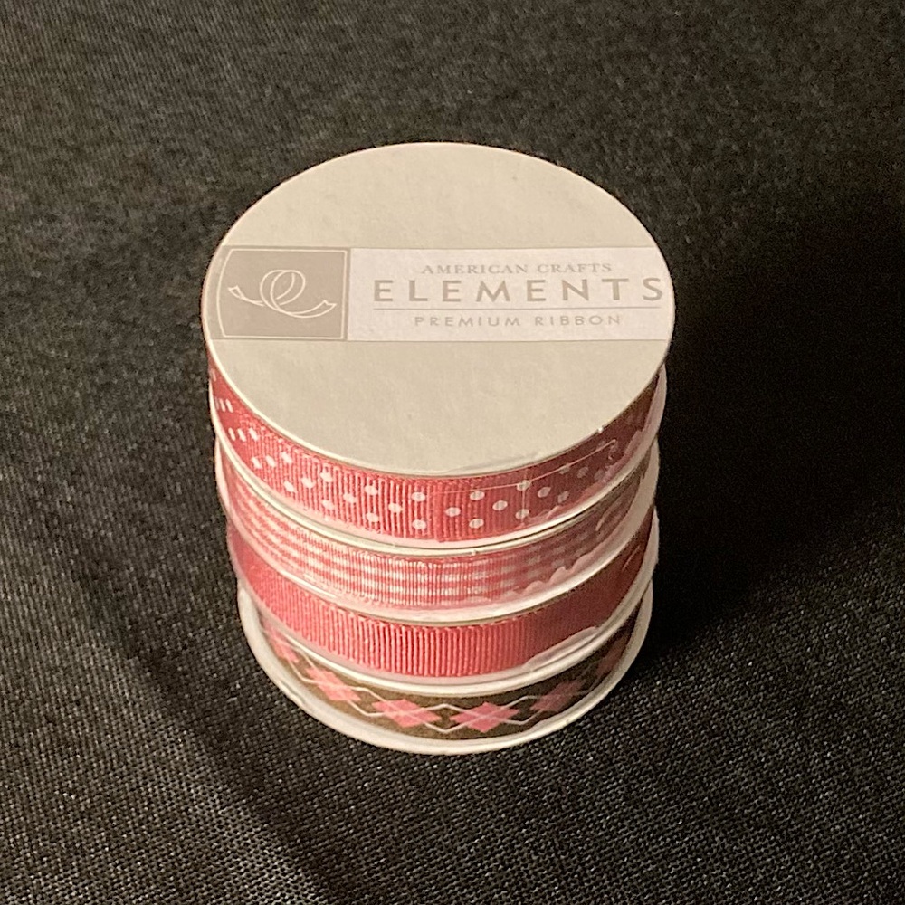 NWOT Pink Ribbon Four Pack 1/2” by 49” American Crafts Elements Premium Ribbon